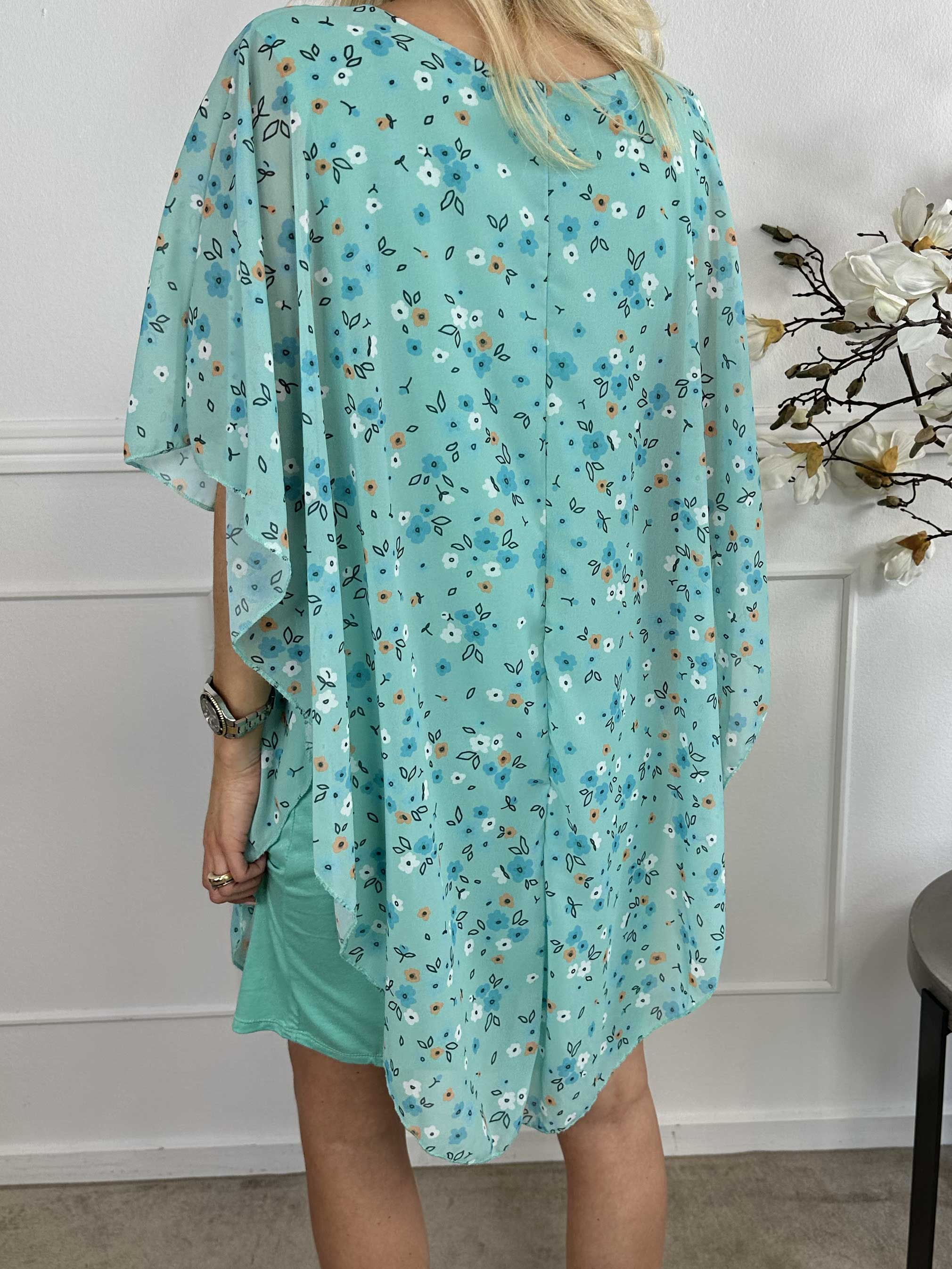 Kenya Small Flower - Tunikaklänning i chiffong med blommönster